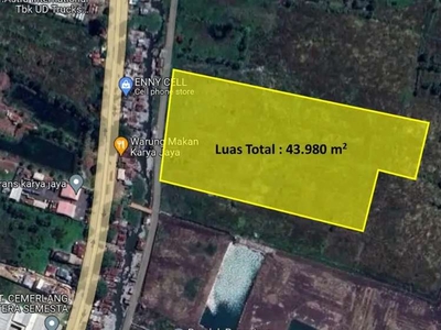 Tanah dijual 4,3 hektar jln sriwijaya raya