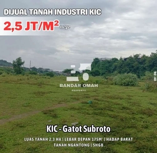 Tanah murah 2,3Ha di kawasan industri Gatot Subroto