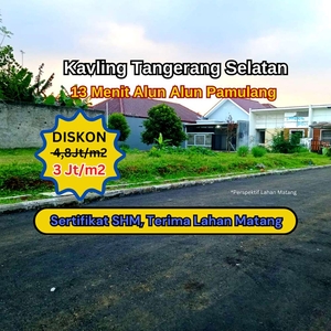 Tanah Tangerang Selatan 13 Menit Dari Alun-Alun Pamulang, Terima SHM
