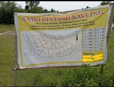 Di jual Tanah Kavling atau Komplit seluruhnya di desa Namo bintang