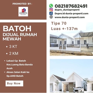 Dijual Rumah Mewah Di Batoh, Lueng Bata Banda Aceh Tp 70 LT +- 137m