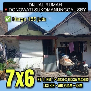 JUAL RUMAH DONOWATI SUKOMANUNGGAL SURABAYA BARAT