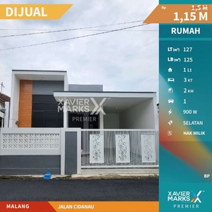 Rumah Baru Gress Modern Minimalis di Jalan Cidanau, Purwantoro, Malang