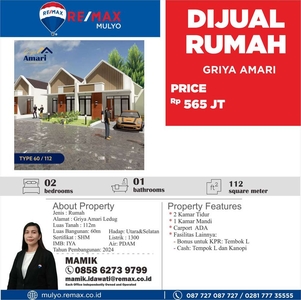 Rumah Griya Amari Dijual Dengan Type 60/112