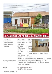 Rumah Tanjungraya 2 komp.Asia Mansion Type 100