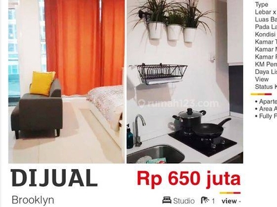 Dijual Apartemen Studio Furnished Dekat Living World Alam Sutera