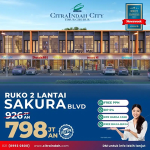 Dijual Ruko Sakura kawasan komersial.di Citra Indah City