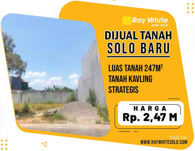 Dijual Tanah kavling Solo Baru, siap bangun, akses simpangan mobil