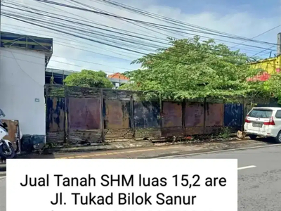 Dijual Tanah Luas 15 Are di Pinggir Jalan Tukad Bilok Sanur Denpasar
