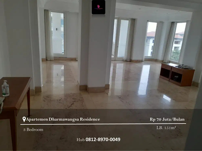 Disewakan Apartement Dharmawangsa 3 Bedrooms Semi Furnished