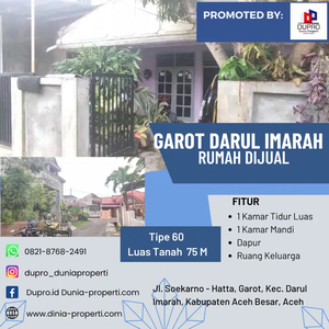 GAROT DARUL IMARAH RUMAH DIJUAL TIPE 60 LUAS TANAH 75 M