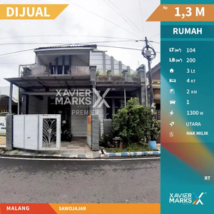 M092 Rumah Murah 3 lantai Dijual di Sawojajar Kota Malang