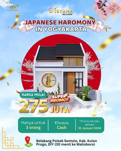 PROMO RUMAH DESAIN JAPANES 300 JUTAAN DISENTOLO YOGYAKARTA