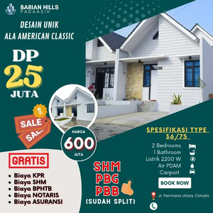 Rumah Gratis Biaya LEGALITAS DP Ringan di Cimahi-KBB