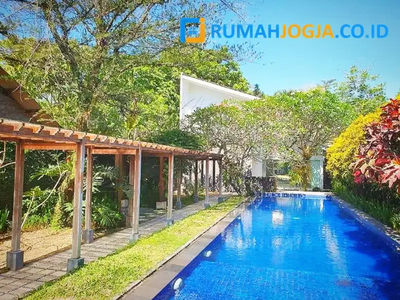 rumah mewah tropis modern dengan kolam renang dekat sleman city mall