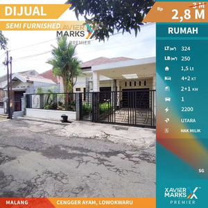 Rumah Nyaman, Semi Furnished di Cengger Ayam Lowokwaru Malang