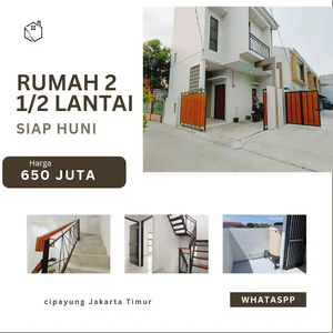Rumah siap huni 2 1/2 lantai termurah Jakarta Timur