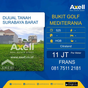 Tanah Bukit Gold Mediterania Dijual