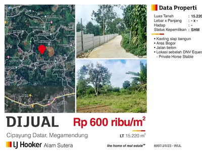Tanah di Megamendung, Bogor. cocok untuk kebun/villa/resto