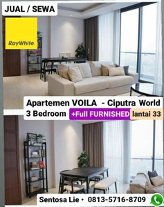 Dijual Apartemen Voila 3 Plus1 Bedroom Full Furnish Lux Private Balkon