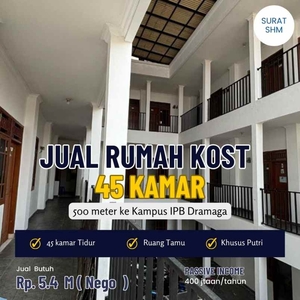 Dijual Rumah Kost 46 Kamar 500m Ke Ipb Bogor