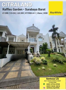 Dijual Rumah Raffles Garden Citraland Surabaya Barat - Terluas - Murah