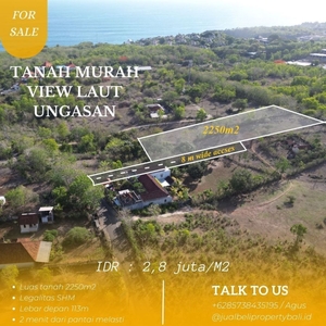 DIJUAL TANAH MURAH VIEW LAUT DEKAT PANTAI MELASTI BALI HANYA 2,8JT