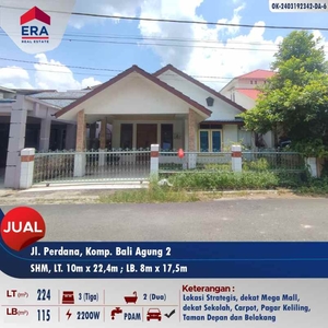 Rumah Pusat Kota - Lokasi Strategis Jl Perdana Komp Bali Agung 2