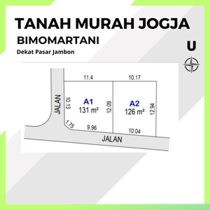 Tanah Jogja Murah Sleman 2 Jt an/m2 dekat Pasar Jambon
