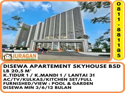 Sewa Harian Bulanan Tahunan Apartemen Studio SKYHOUSE BSD Tangerang