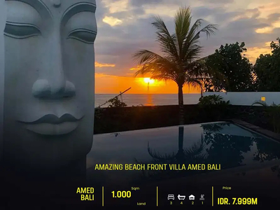 AMAZING BEACH FRONT VILLA Super Keren Lingkungan Tenang di Amed Bali