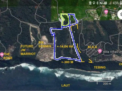 Di Jual Tanah Tebing Cliff front sebelah Alila Pecatu Mrs Ann