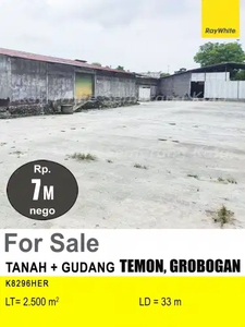 DIJUAL TANAH DAN GUDANG DI GROBOGAN K8296