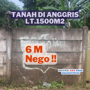DIJUAL Tanah di Anggris Tangerang, lt. 1500m2, Lokasi Startegis