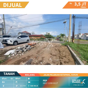 Dijual Tanah di Jalan Pelabuan Ketapang Sukun Malang