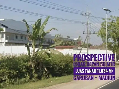 DIJUAL Tanah LD 50 mtr, NOL Jl Raya Propinsi-Caruban MADIUN, Joss