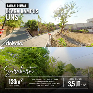Dijual Tanah Solo Kota Surakarta Utara UNS Taman Cerdas Technopark Jeb