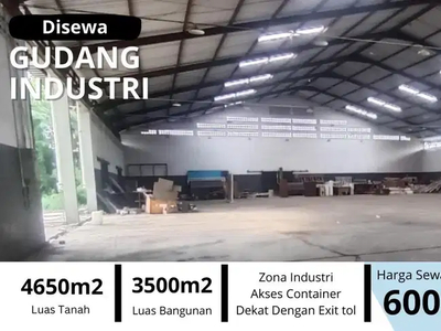 Disewakan Gudang Industri Luas 4650m2 Berlimbah Lokasi Karanganyar