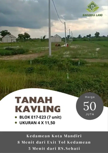 Tanah kavling murah 50juta