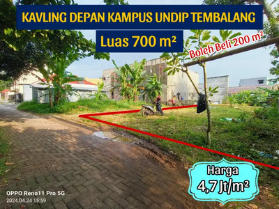 Tanah Murah Depan Kawasan Kampus UNDIP TEMBALANG