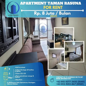 Apartment Taman Rasuna, For Rent, 2 Br, Full Furnished, Siap Huni
