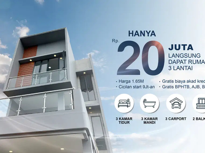 BAYAR 20 JUTA langsung dapat Townhouse mewah 3 lantai di Makassar