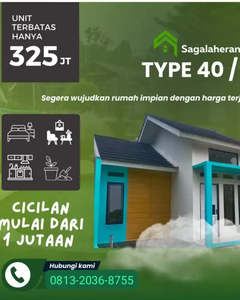 Di Jual Rumah type 40/60 DP 0% di Ciater Subang
