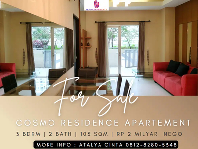 Dijual Apartement Cosmo Residence Facility Floor 3BR Full Furnished
