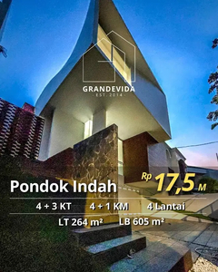 DIJUAL CEPAT RUMAH PONDOK INDAH : BARU, ENTERTAINMENT + ROOFTOP, LIFT