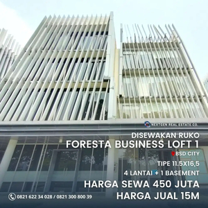 Dijual Ruko FBL Foresta Business Loft 1 BSD City 5 Lantai