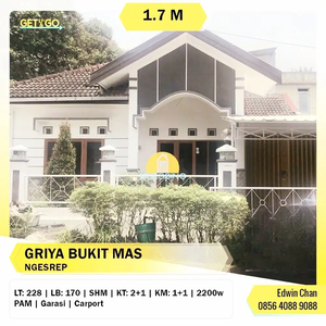 DIJUAL Rumah Dkat Undip/Tol Cluster Griya Bukit Mas Tembalang Semarang