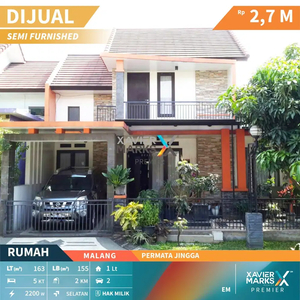 Dijual Rumah Semi Furnish Hook Permata Jingga Soekarno Hatta Malang