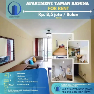 Disewakan, Apartment Taman Rasuna, 2 Kt, Full Furnihsed, Siap Huni
