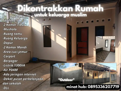 Disewakan Rumah minimalis untuk keluarga muslim
